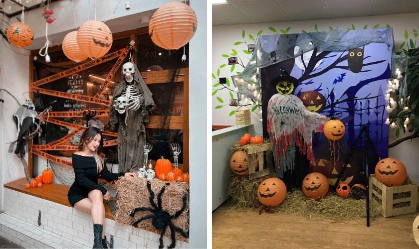 Trang trí Halloween mầm non bằng mô hình
