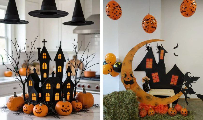 Trang trí Halloween mầm non bằng quả bí ngô