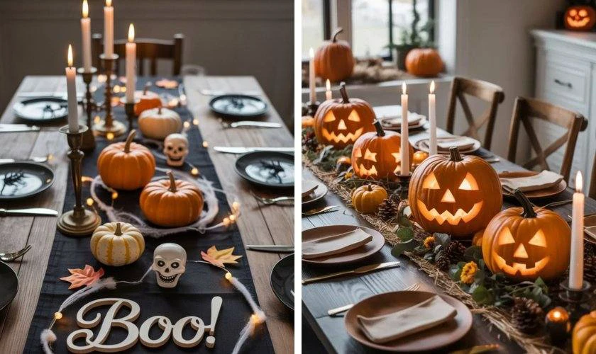 Bàn ăn decor bí ngô