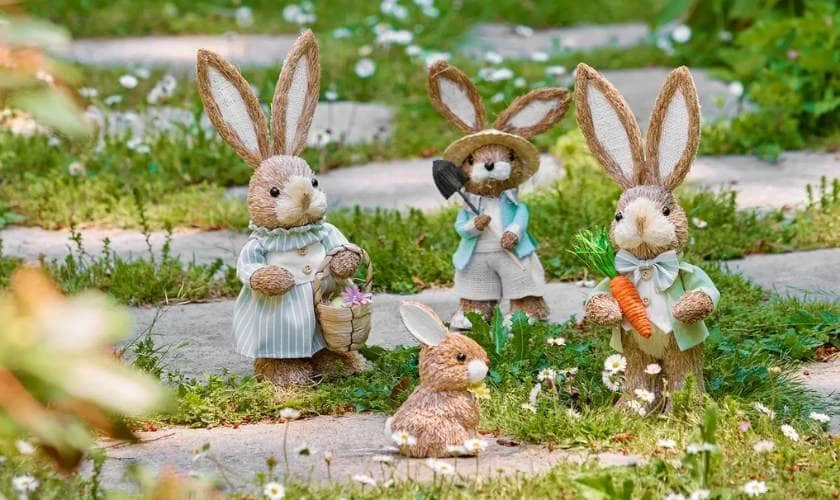 Trang trí Lễ Phục Sinh 2026 với thỏ bông sinh động