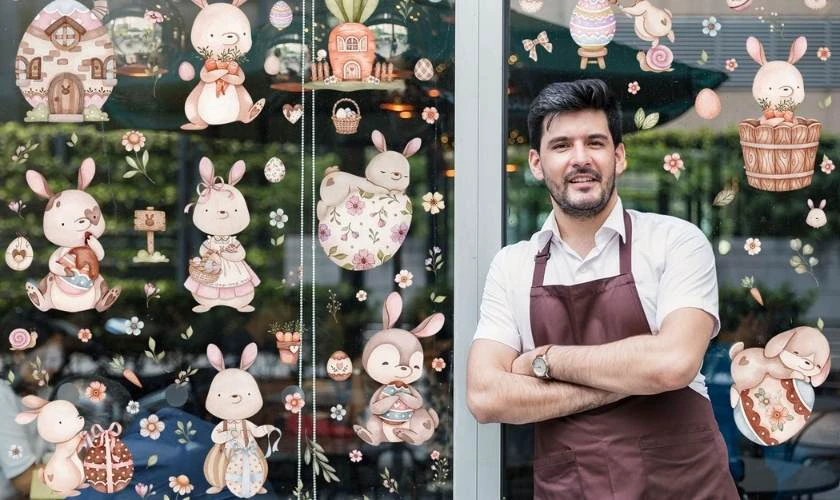 Decor Easter Day 2026 với sticker nổi bật