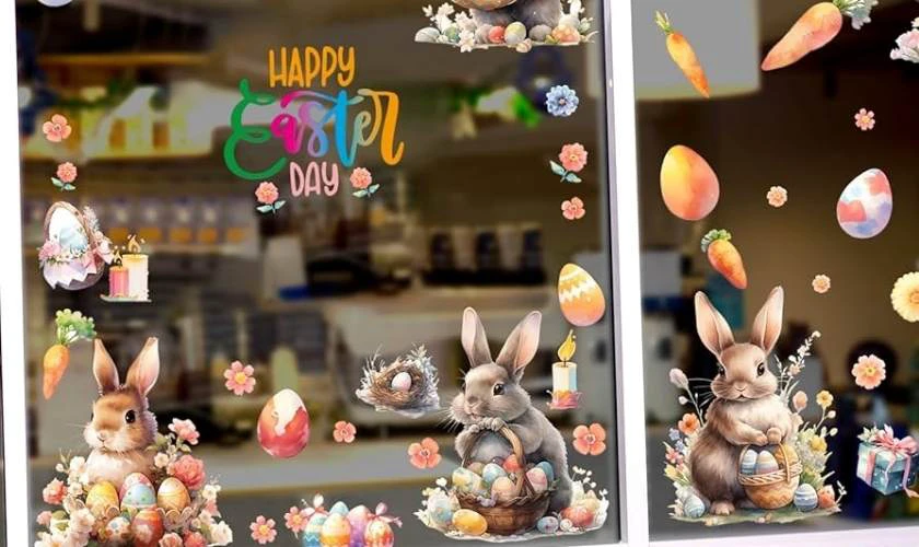 Decor Easter Day 2026 với sticker bay bổng
