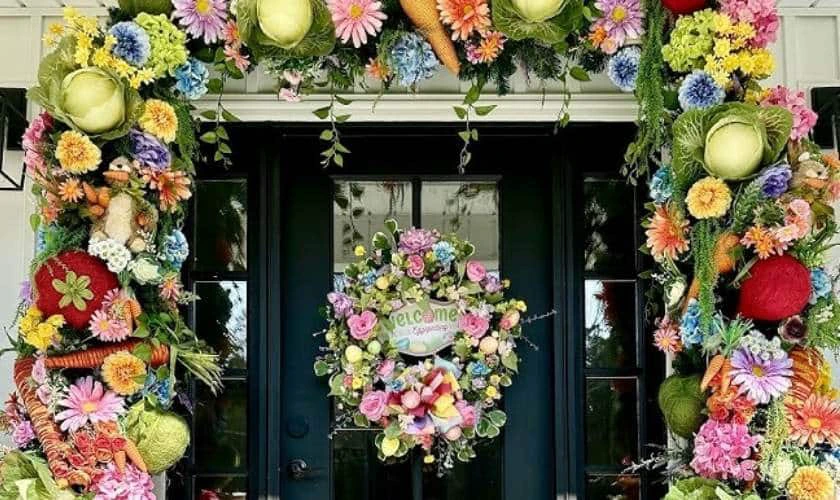 Decor Easter Day 2026 với với vòng hoa Phục sinh