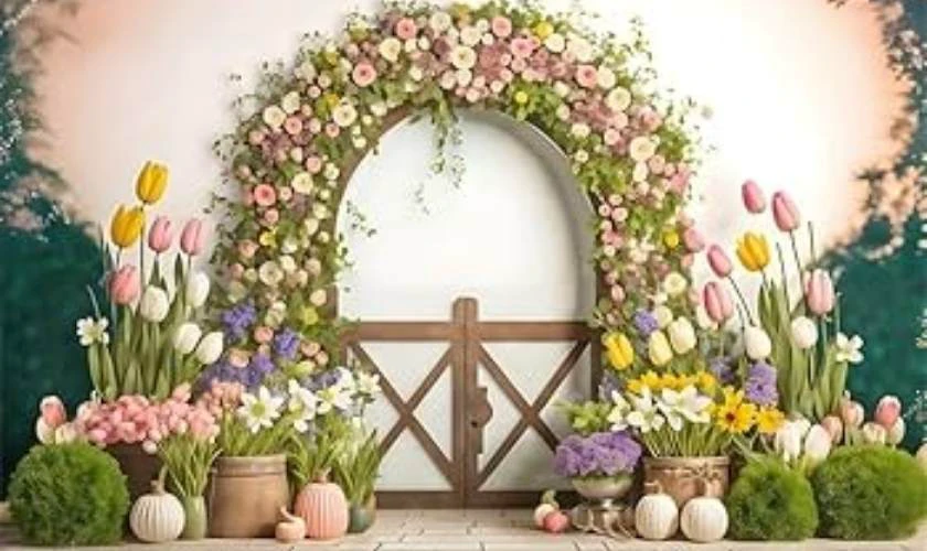Decor Easter Day 2026 với với vòng hoa Phục sinh bay bổng