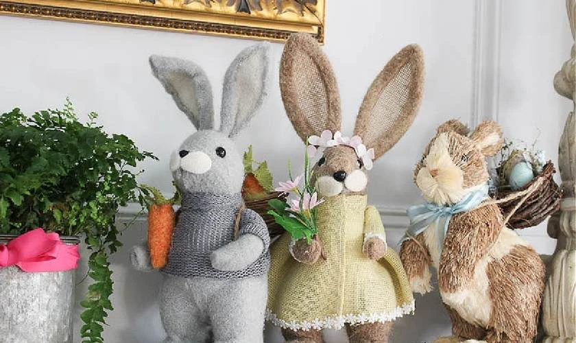 Trang trí Lễ Phục Sinh 2026 với thỏ bông ngọt ngào