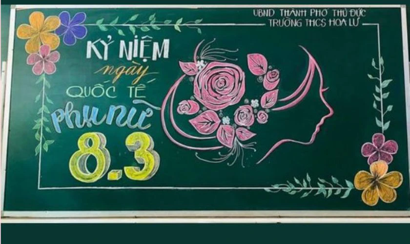 Trang trí lớp 8/3 trên bảng phấn