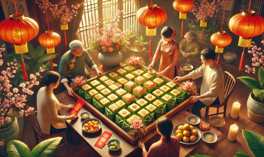 Ý nghĩa việc trang trí mâm bánh chưng ngày Tết