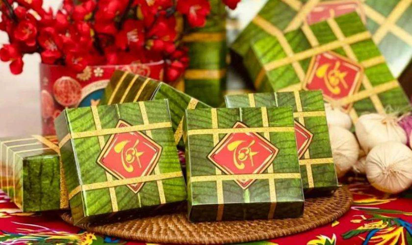 Mẫu trang trí mâm bánh chưng đẹp, đặc biệt