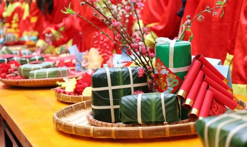 Mẫu trang trí mâm bánh chưng dể thương nhất