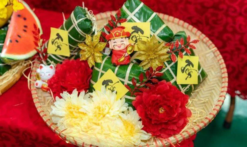 Mâm bánh chưng đẹp phù hợp ngày Tết