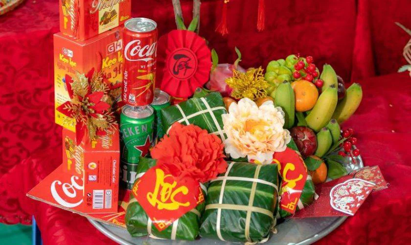 Mẫu trang trí mâm bánh chưng đẹp, độc đáo