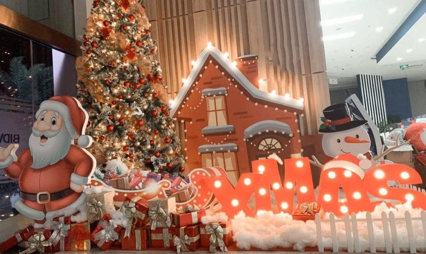 Decor đèn led ở sảnh chờ