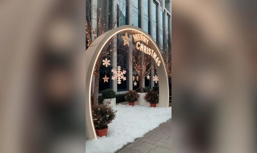 Trang trí Giáng sinh ngoài trời ở công ty