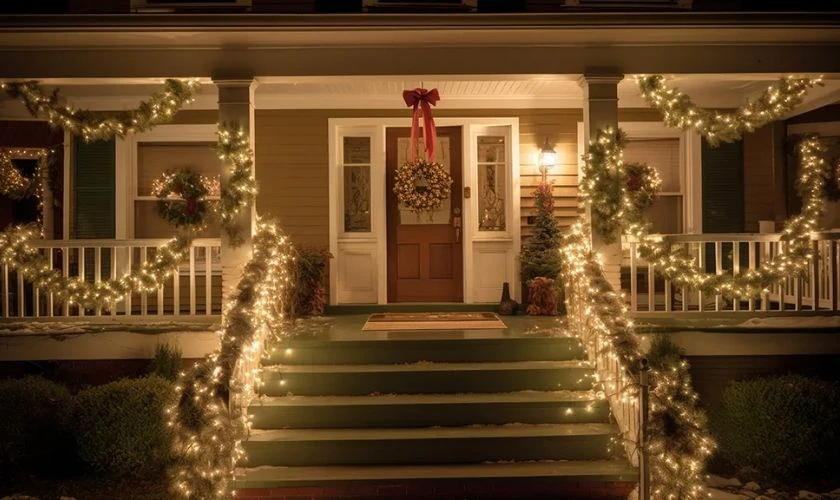 Trang trí Noel ngoài trời bằng đèn LED nhiều màu