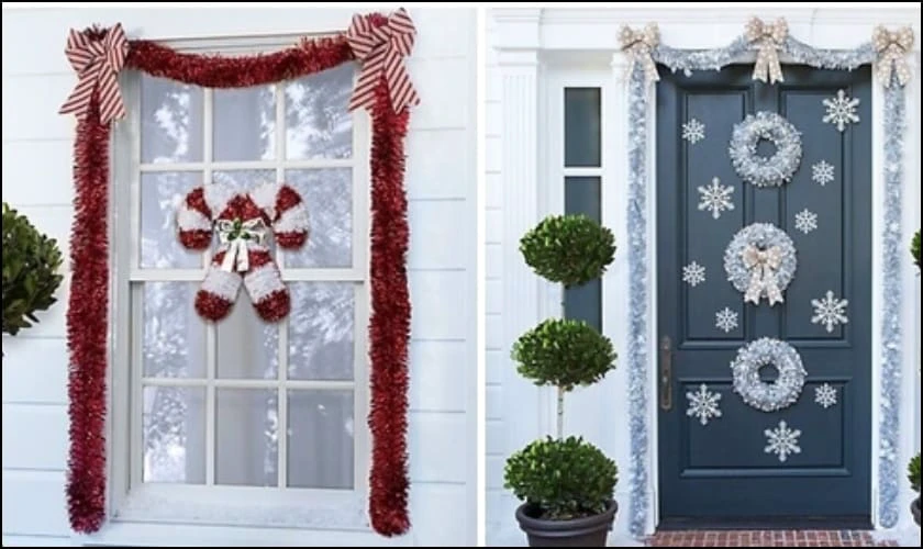 Trang trí Noel ngoài trời với dây trang trí ấn tượng