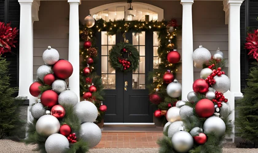 Trang trí Giáng sinh ngoài trời với quả châu Noel đẹp