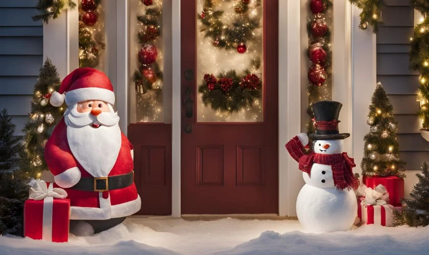 Trang trí với ông già Noel và người tuyết đẹp