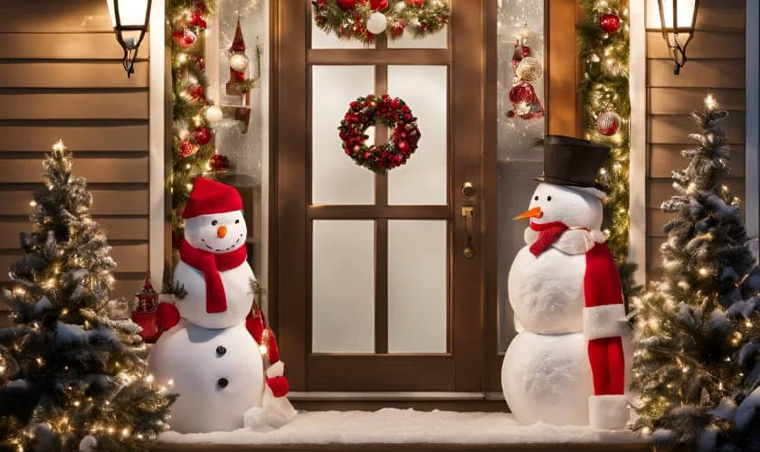 Trang trí với ông già Noel và người tuyết cute