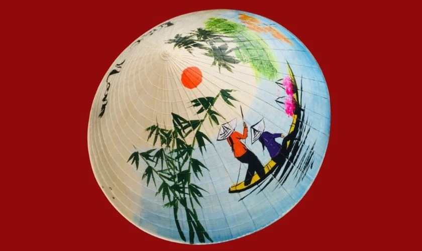 Trang trí nón lá ngày Tết hình cây tre