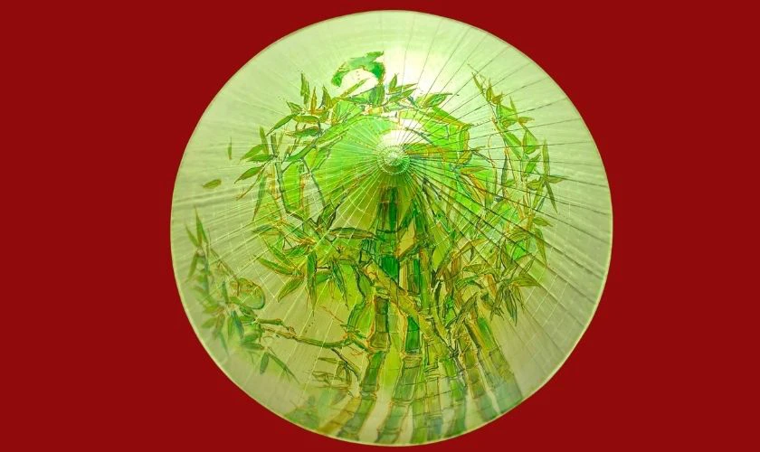Trang trí nón lá Tết với hình ảnh cây tre