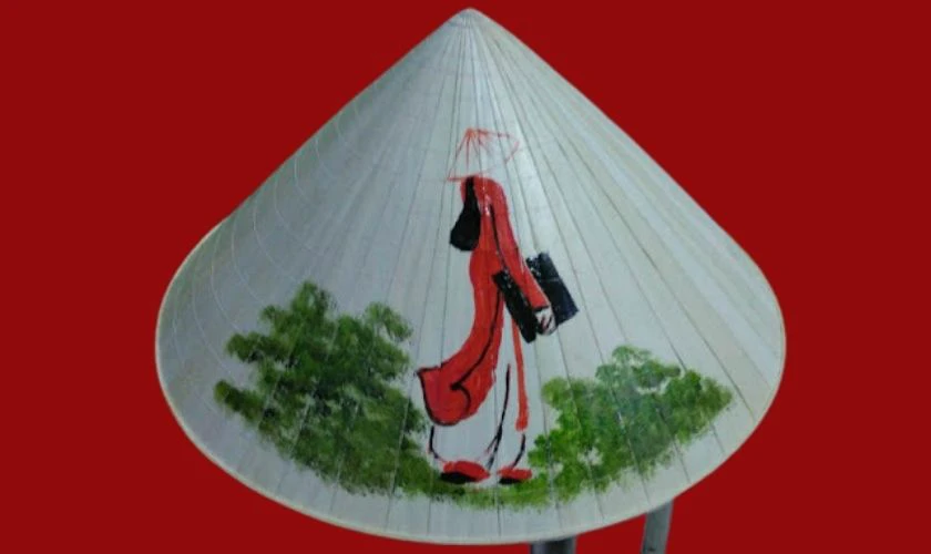 Nữ sinh và hàng tre quê hương thân thương