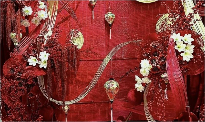 Trang trí sân khấu 8/3 với mành tre, mành trúc đẹp