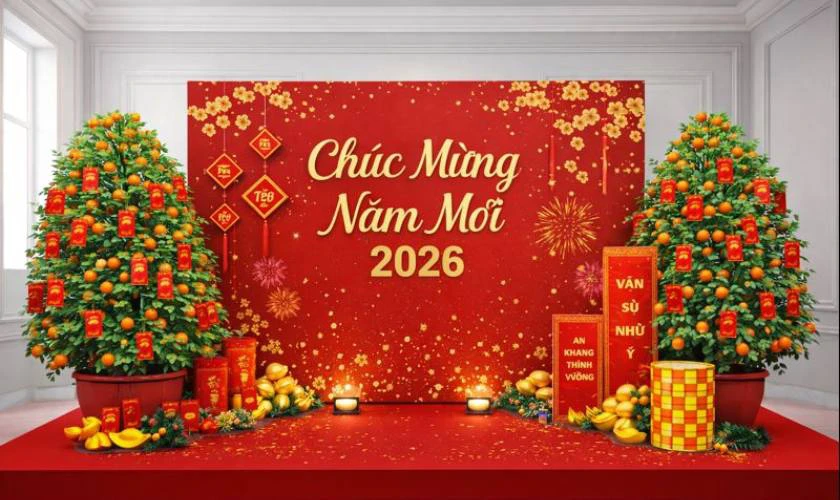 Trang Trí Sân Khấu Tết Với Cây Quất Cảnh Đẹp