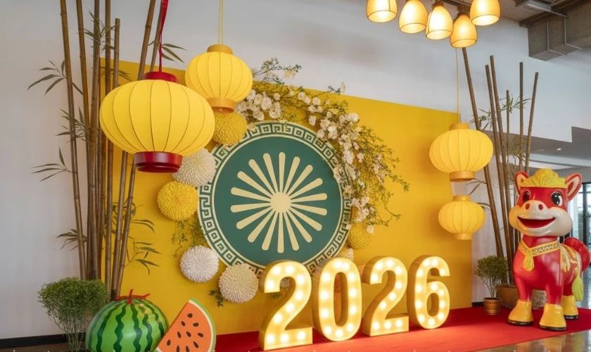 Background Đón Tết Tone Vàng