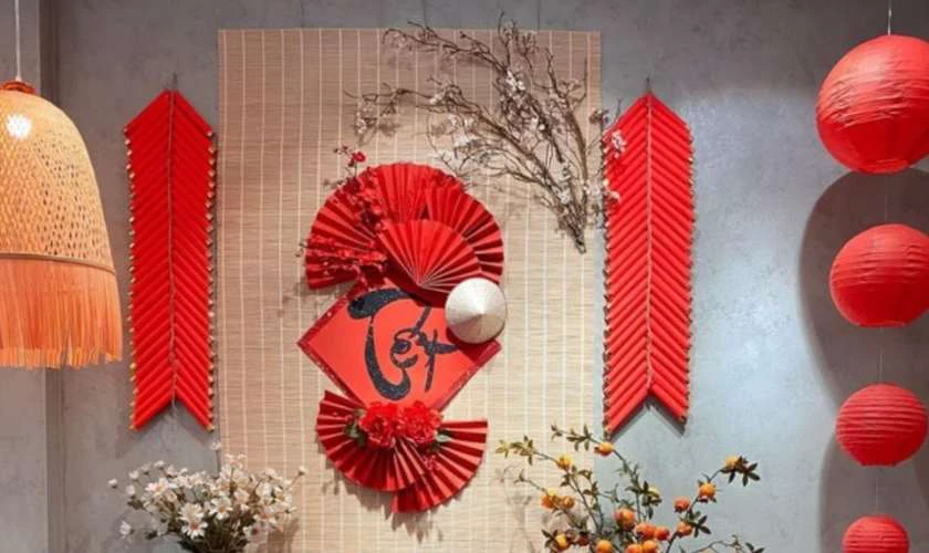 Hình ảnh trang trí Tết ở trường mầm non 