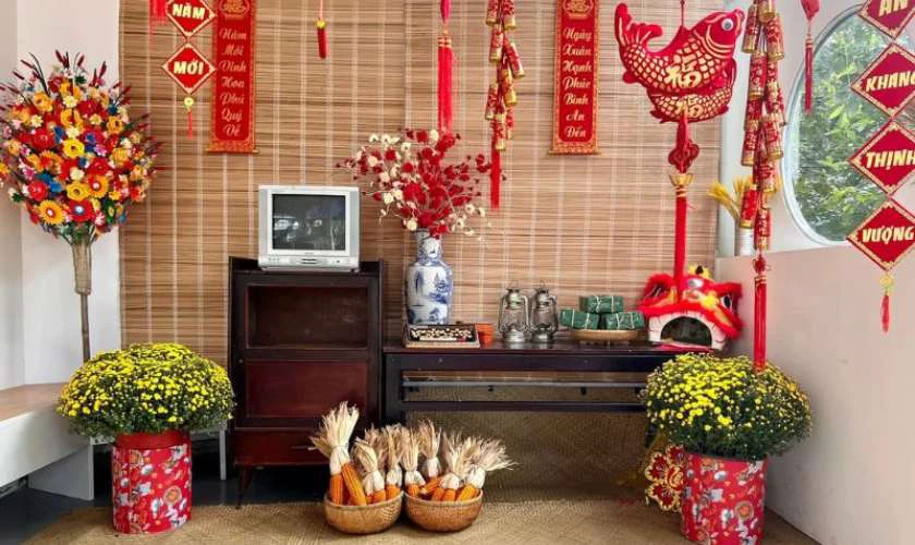 Hình ảnh trang trí Tết ở trường mầm non cute
