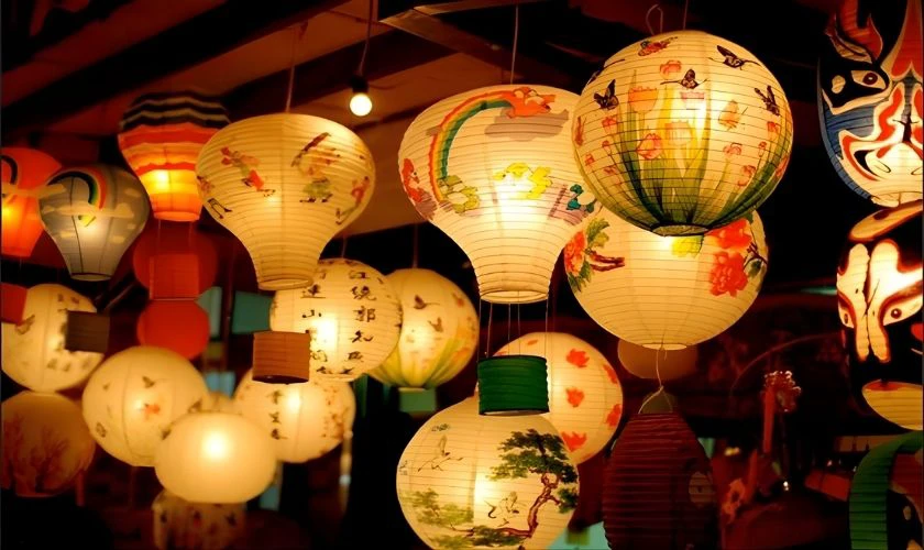 Trang trí Tết mầm non bằng lồng đèn