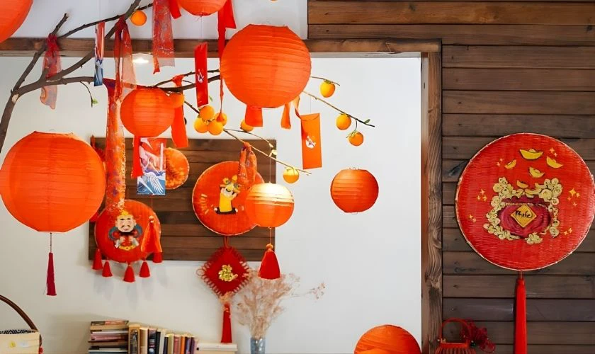Trang trí không gian Tết mầm non bằng lồng đèn