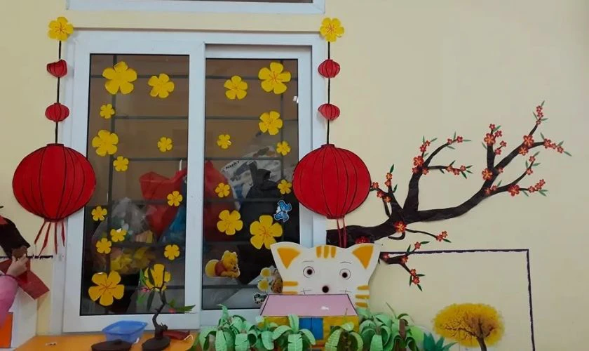 Trang trí Tết mầm non 2026 bằng decal dán