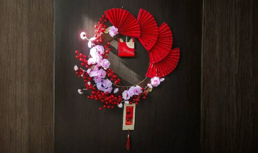 Trang trí Tết với vòng hoa