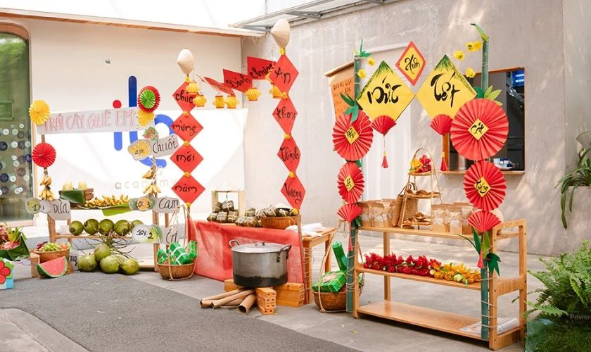 Gợi ý trang trí gian hàng Tết mầm non