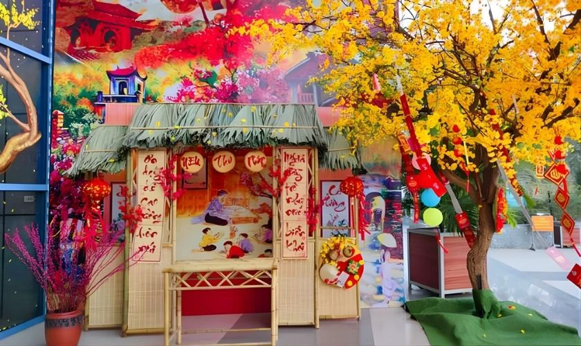 Kiểu trang trí chợ Tết mầm non