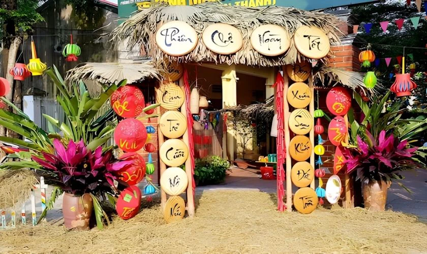 Gợi ý kiểu trang trí chợ Tết mầm non