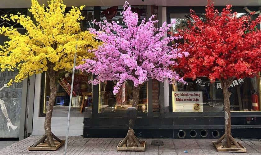 Cách trang trí văn phòng với cây đào, cây mai độc đáo