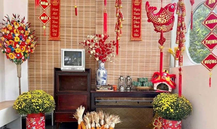 Cách trang trí với mành tre rực rỡ