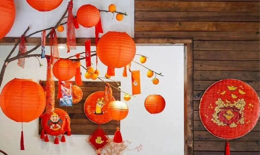 Cách trang trí văn phòng với đèn lồng ấn tượng