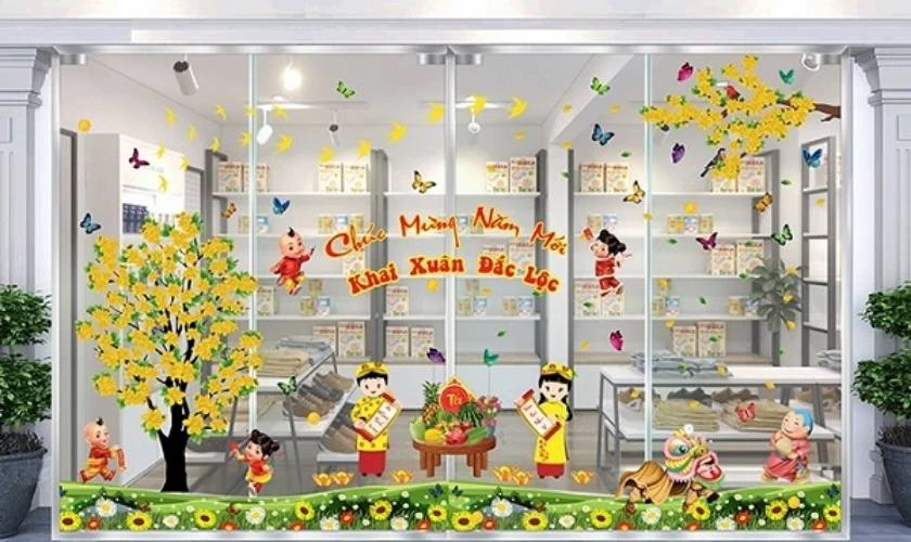 Cách decor Tết với Decal dán đặc sắc