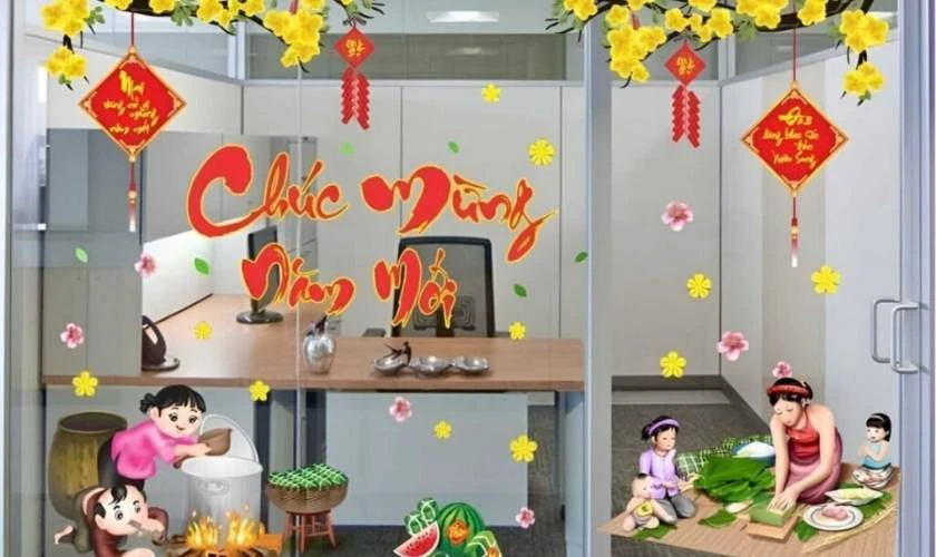 Cách decor Tết với Decal dán đẹp 2026