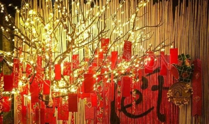 Cách trang trí văn phòng bằng đèn LED mùa Tết 2026