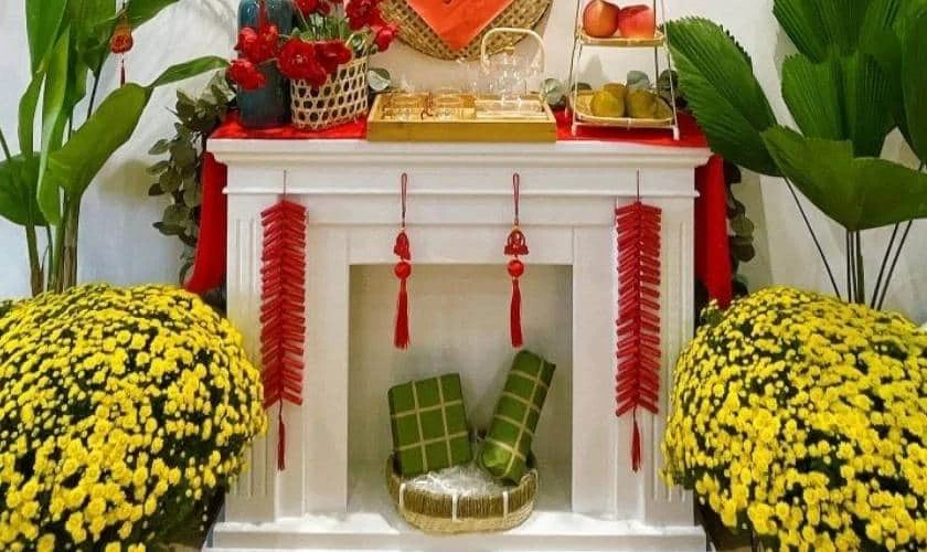 Decor với pháo giấy ấn tượng mùa Tết