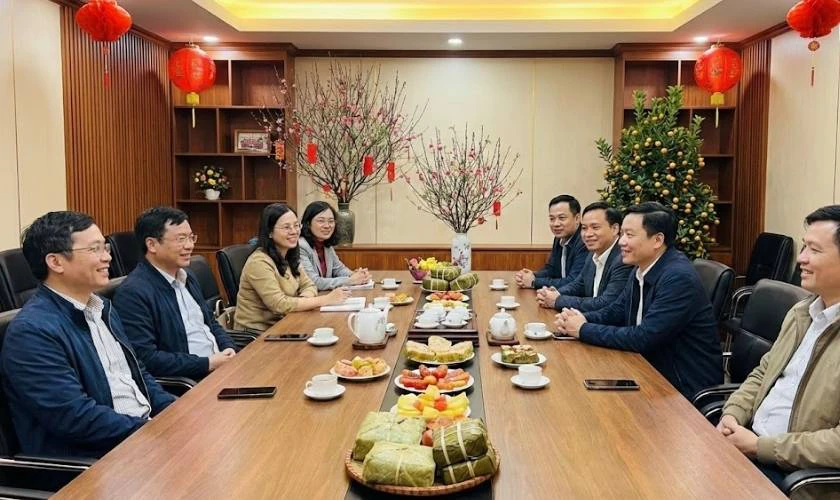 Trang trí Tết cho văn phòng khu vực phòng họp ấn tượng