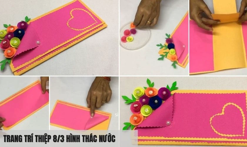Trang trí thiệp hình thác nước
