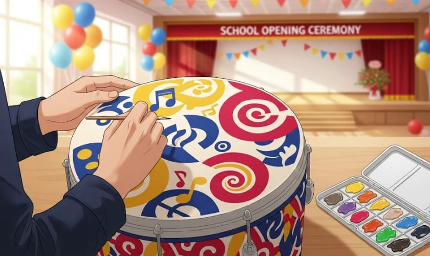 Tô màu và vẽ chi tiết bằng cọ chuyên dụng