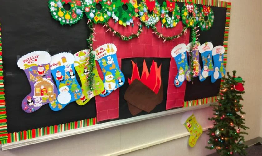 Trang trí tường Giáng sinh ở lớp học đẹp mắt