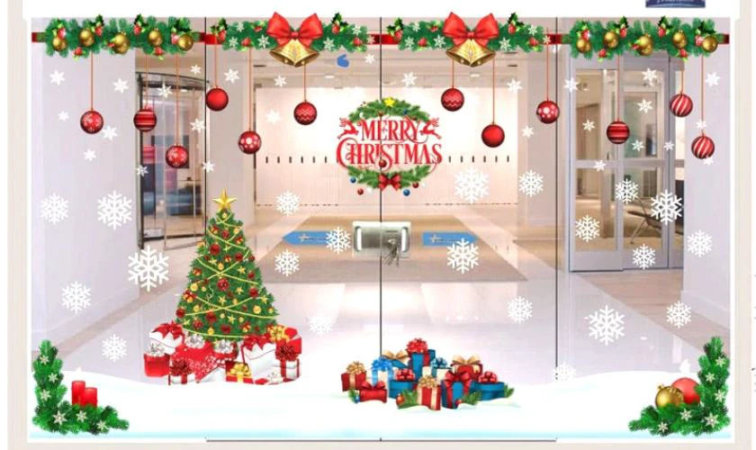 Trang trí tường Giáng sinh tại văn phòng hiện đại