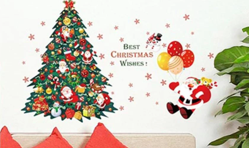 Trang trí tường Noel bằng decal dán tường xinh tươi